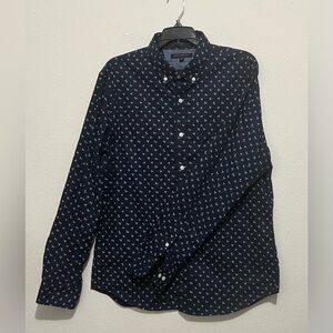 Banana Republic Dark Blue Patterned Men's Shirt